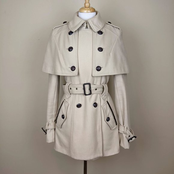 M60 Miss Sixty Elegant Classic Wool Coat with Cape Medium - Picture 2 of 14